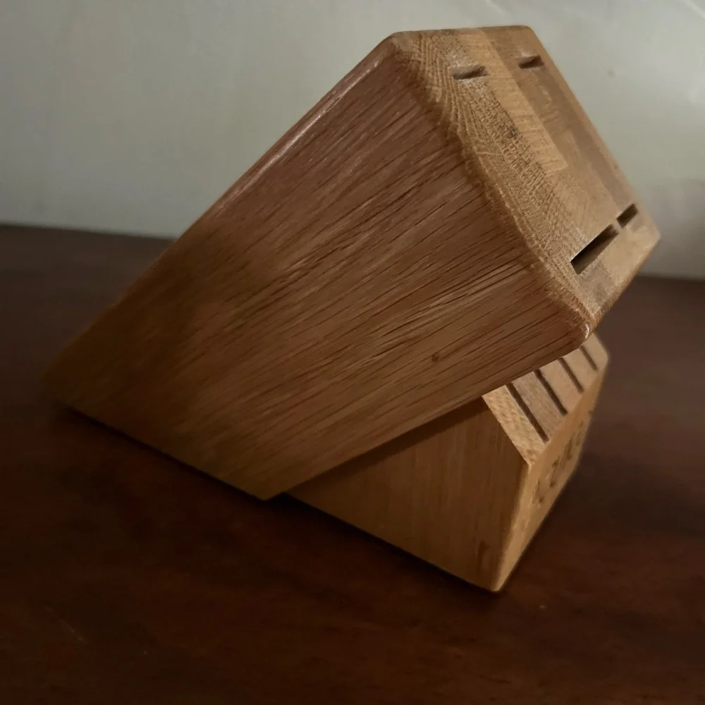 Vintage Cutco wooden knife block